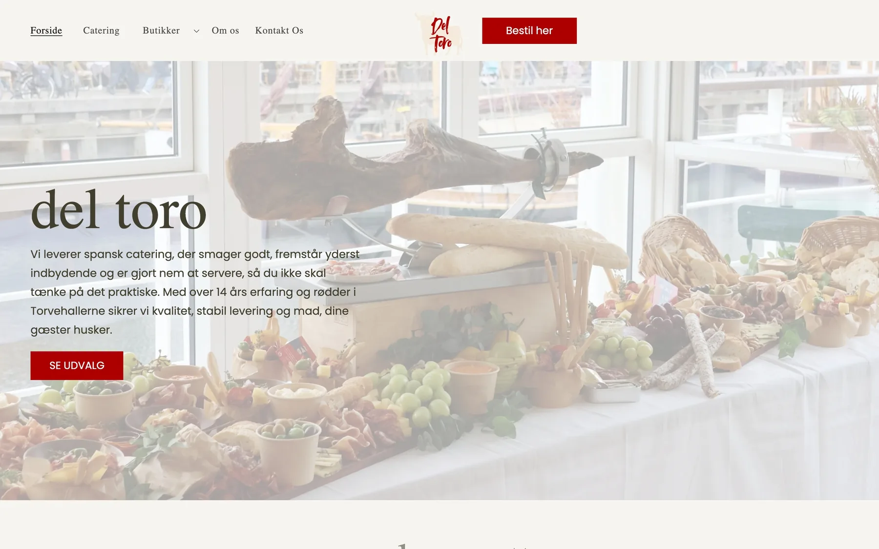 Forsiden på Del Toros site på desktop