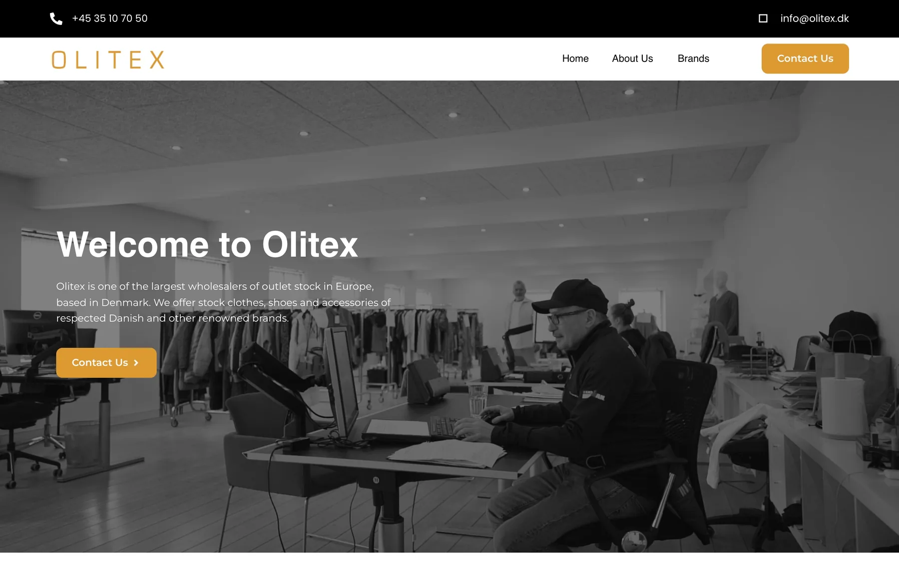 Forsiden på OLITEXs site på desktop