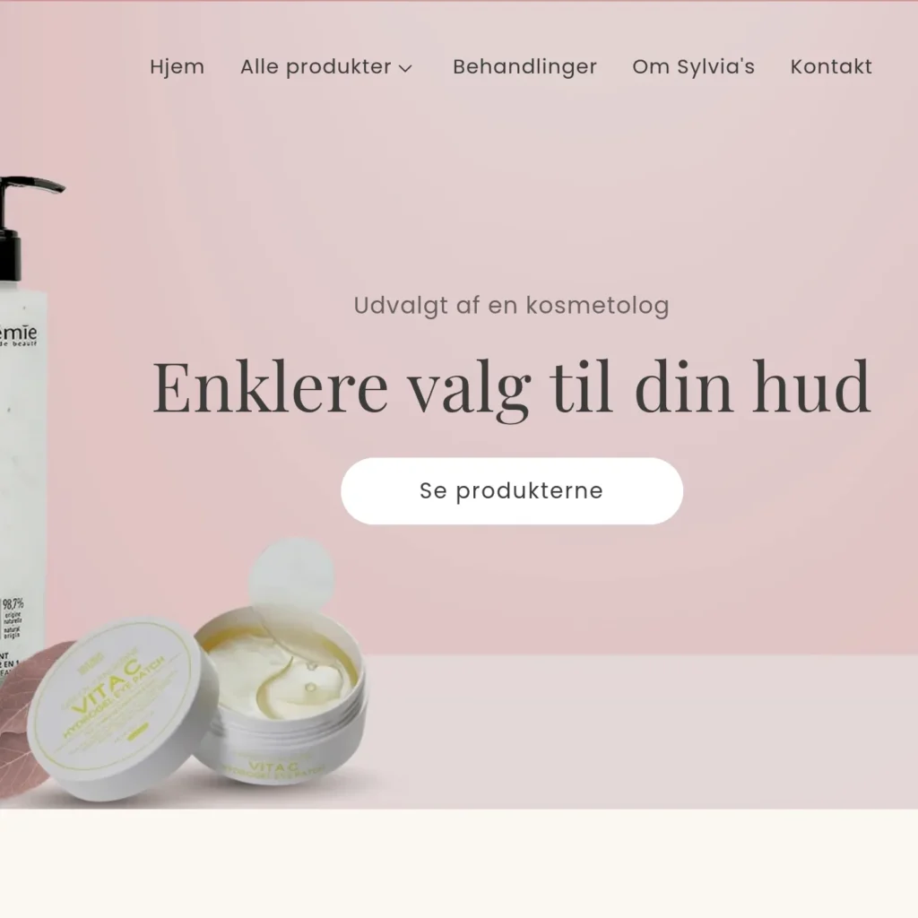 Sylvia's Beauty Lab: Shopify-webshop og behandlingsside til Sylvia's Beauty Lab